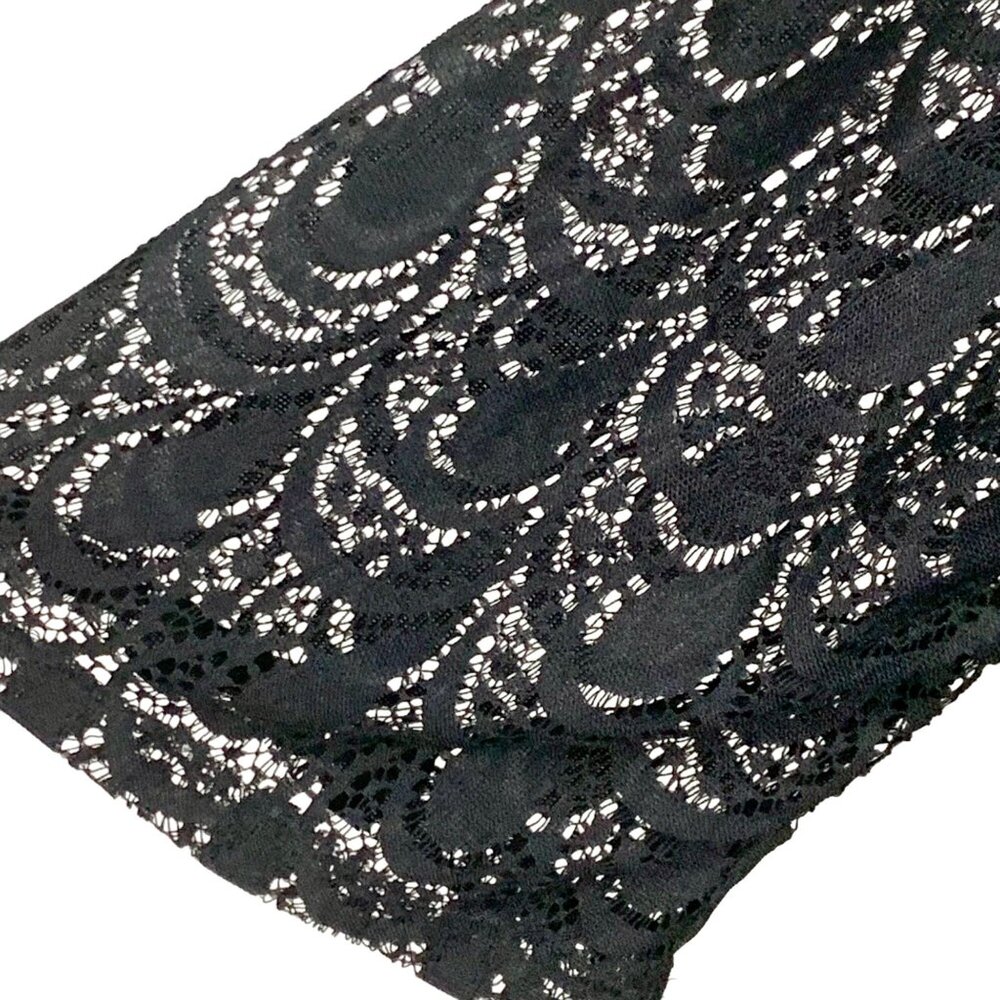 Whimsigoth Crochet Lace Fringe Black Open Front Kimono S Fairy Boho Vampire - Picture 4 of 8